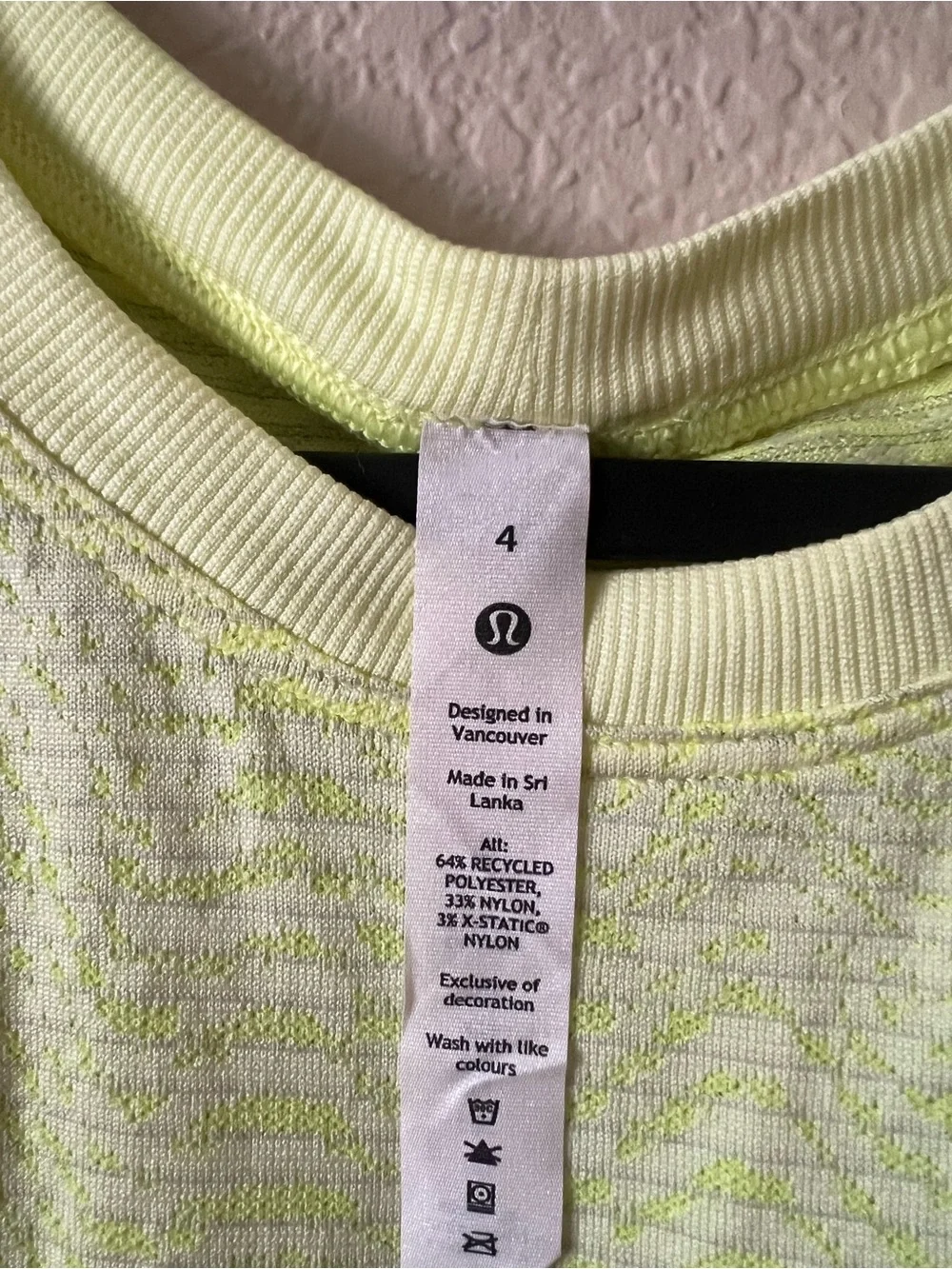 lululemon athletica Neon Yellow Sleeveless Performance Tank